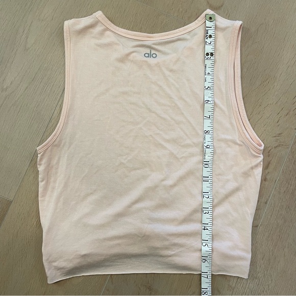 ALO Light Pink Cover Tank Top with Sleeveless Twist Front - Picture 8 of 9